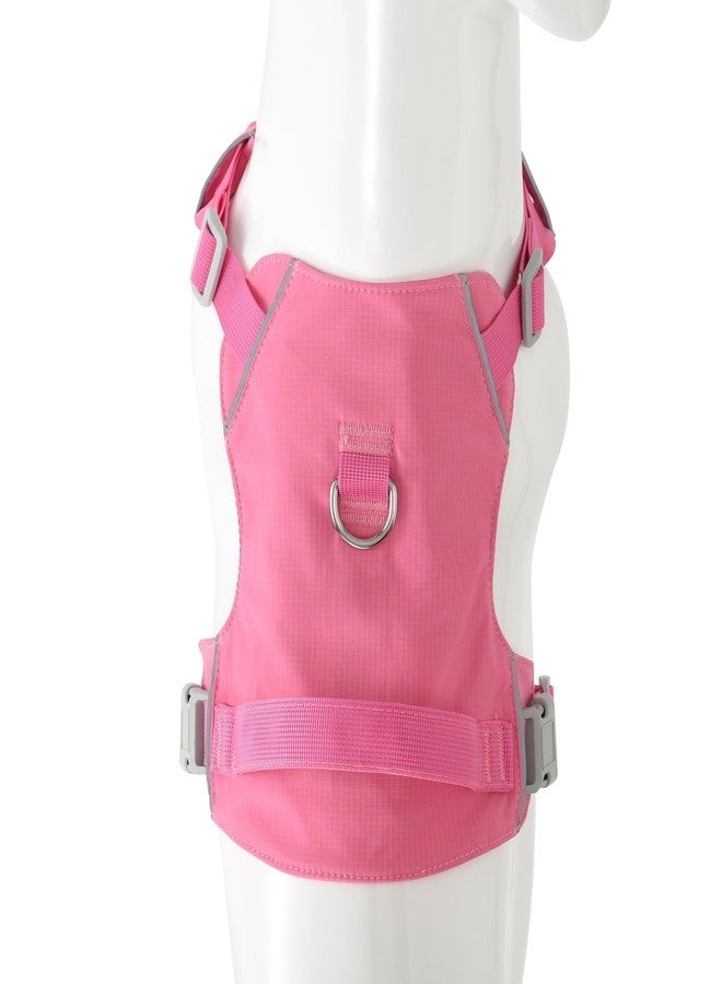 مايل هاي لايف سرج كلاب Mile High Life بدون شد مع شريط عاكس، سرج خفيف الوزن قابل للتعديل وسهل الارتداء للكلاب الصغيرة والمتوسطة والكبيرة للمشي والجري والتدريب (وردي فاقع، مقاس M، محيط الصدر 18-25 بوصة) - Image 2